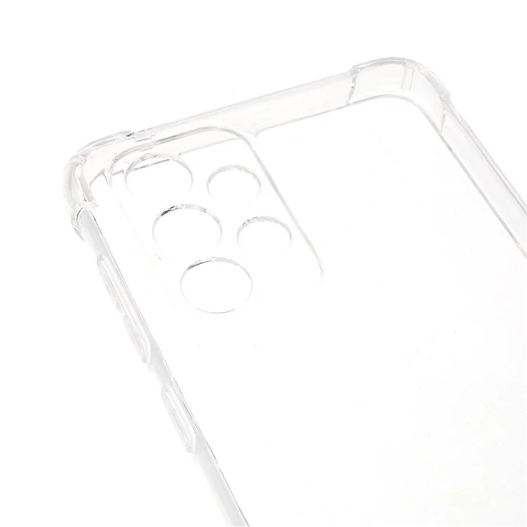 Para Samsung Galaxy A33 5G Funda de teléfono de TPU transparente con refuerzo en las cuatro esquinas y cordón