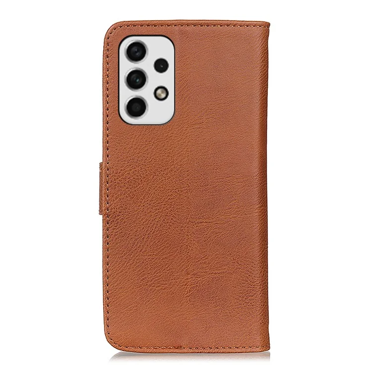 KHAZNEH Textured PU Leather Phone Case per Samsung Galaxy A23 4G / 5G, Portafoglio con Supporto + Custodia Interna in TPU Accessori per Telefono - Marrone