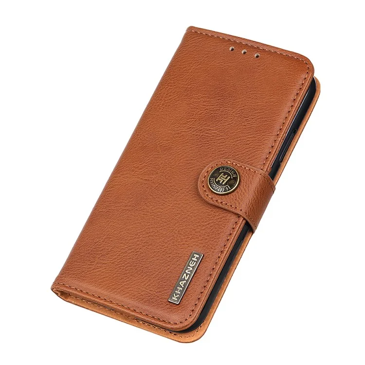 KHAZNEH Textured PU Leather Phone Case per Samsung Galaxy A23 4G / 5G, Portafoglio con Supporto + Custodia Interna in TPU Accessori per Telefono - Marrone
