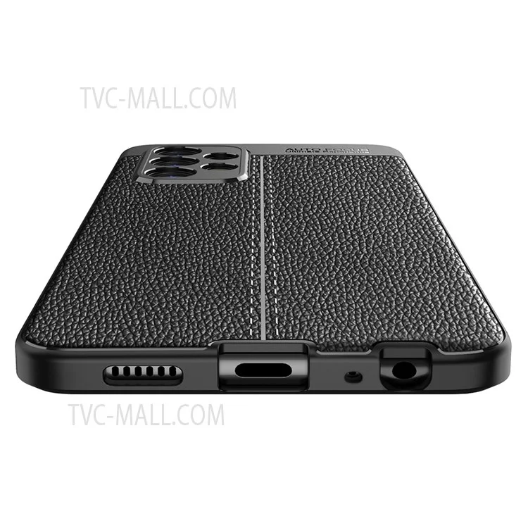 Für Samsung Galaxy A23 4G / 5G Litchi-Textur Flexible TPU-Handyhülle Kratzsicher - Schwarz