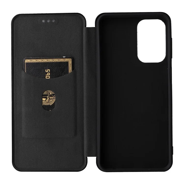 Für Samsung Galaxy A23 4G / 5G (globale Version) Carbon Fiber-Textur PU-Leder Flip-Tasche Kartenfach Magnetischer Absorption Komplett-Abdeckung - Schwarz