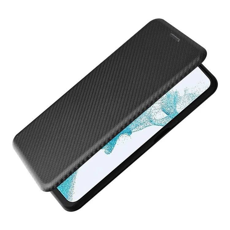 Für Samsung Galaxy A23 4G / 5G (globale Version) Carbon Fiber-Textur PU-Leder Flip-Tasche Kartenfach Magnetischer Absorption Komplett-Abdeckung - Schwarz