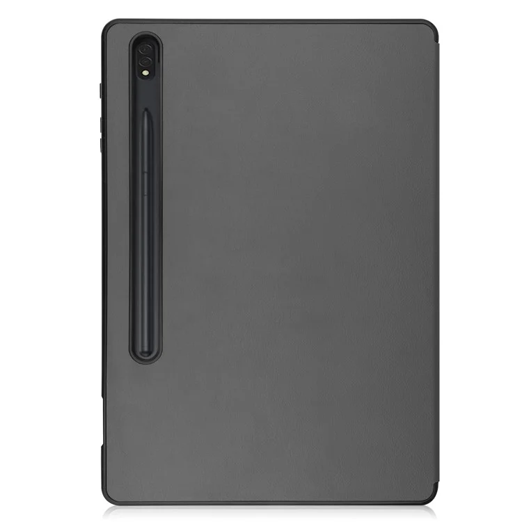 Pour Samsung Galaxy Tab S8+ Anti-rayures Antichoc TPU+PU Cuir Trifold Stand Auto Sleep/Wake Design Housse Tablette avec Support Crayon - Gris