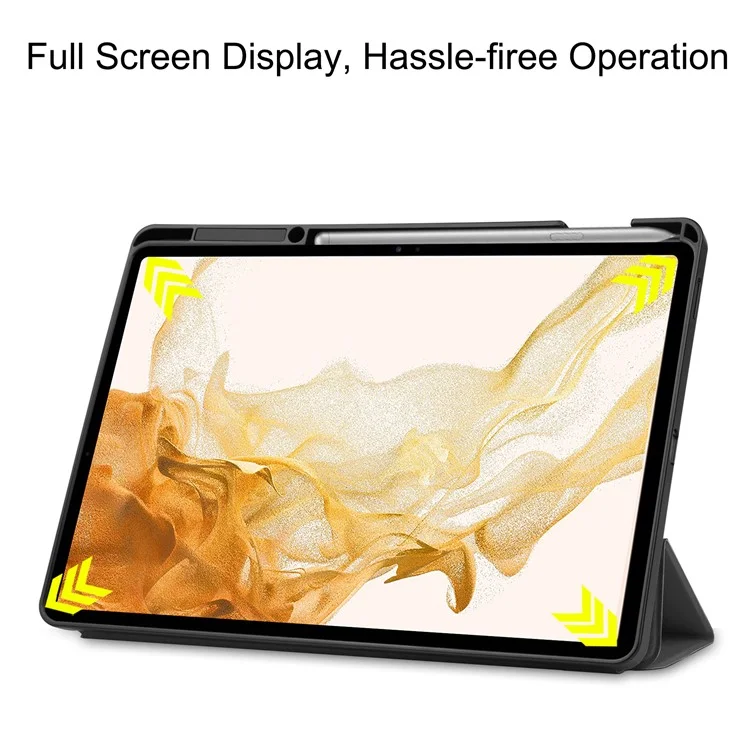 Pour Samsung Galaxy Tab S8+ Anti-rayures Antichoc TPU+PU Cuir Trifold Stand Auto Sleep/Wake Design Housse Tablette avec Support Crayon - Gris