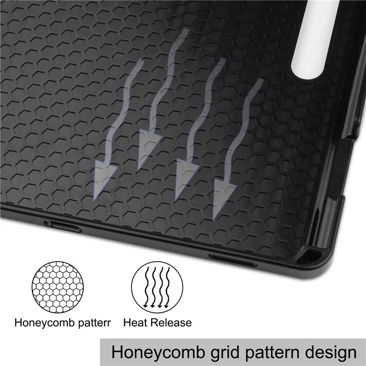 Pour Samsung Galaxy Tab S8+ Anti-rayures Antichoc TPU+PU Cuir Trifold Stand Auto Sleep/Wake Design Housse Tablette avec Support Crayon - Gris