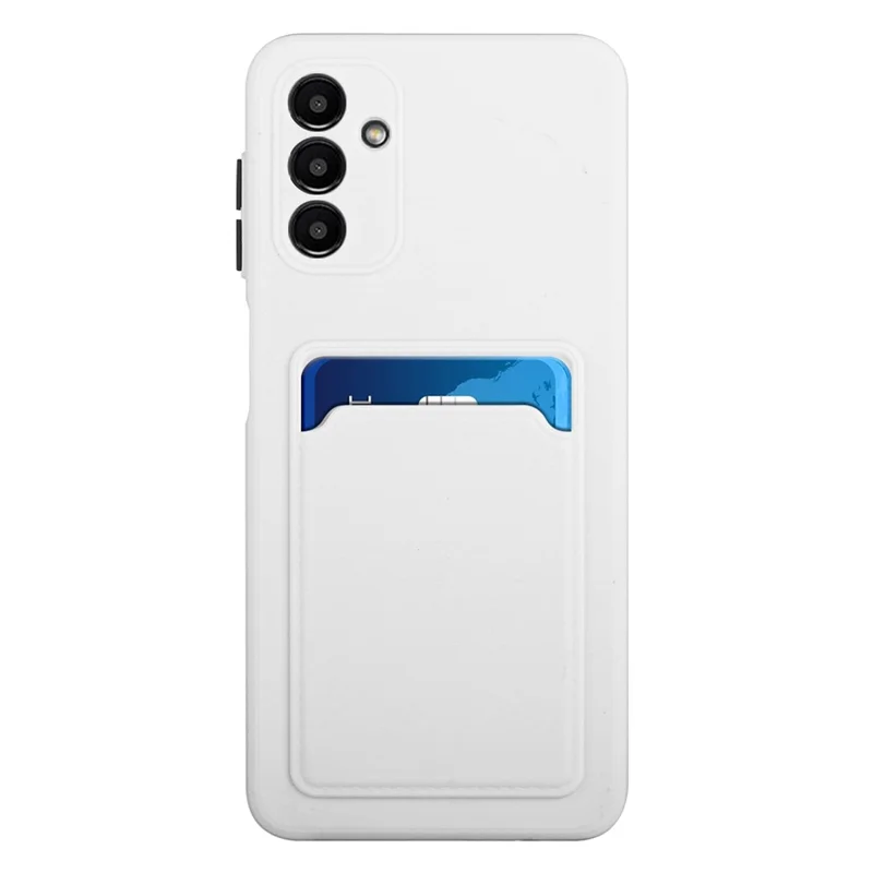 For Samsung Galaxy A13 5G / A04s 4G (164.7mm) Camera Lens Protection Shockproof TPU Non-Slip Phone Case with Card Holder - White