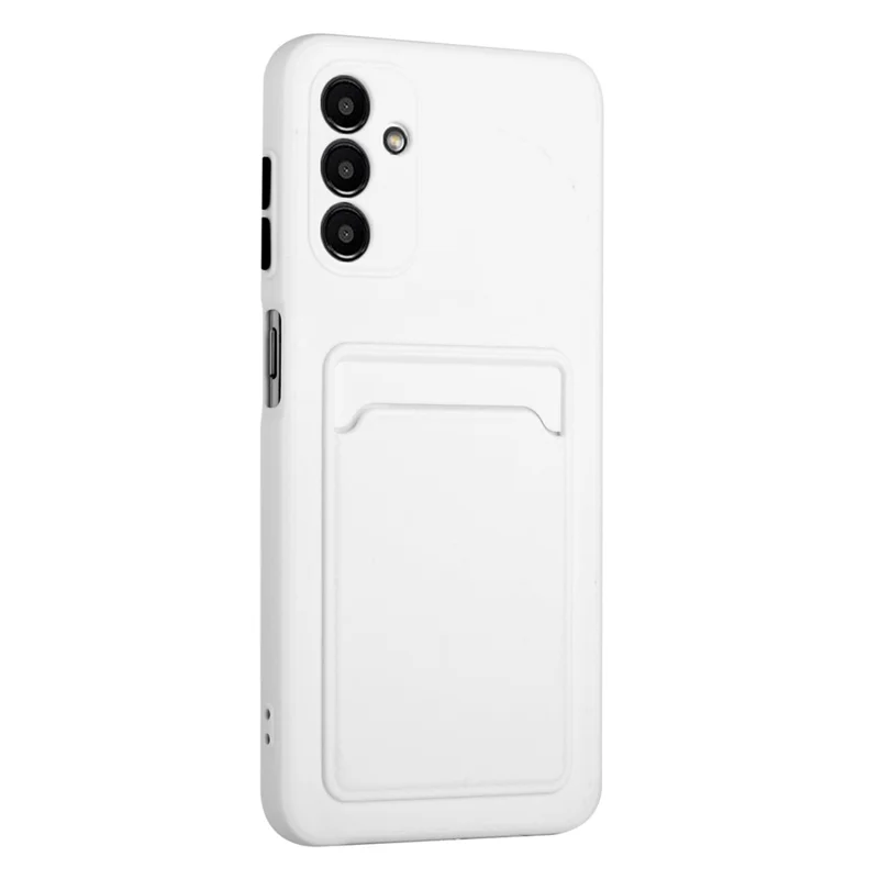 For Samsung Galaxy A13 5G / A04s 4G (164.7mm) Camera Lens Protection Shockproof TPU Non-Slip Phone Case with Card Holder - White