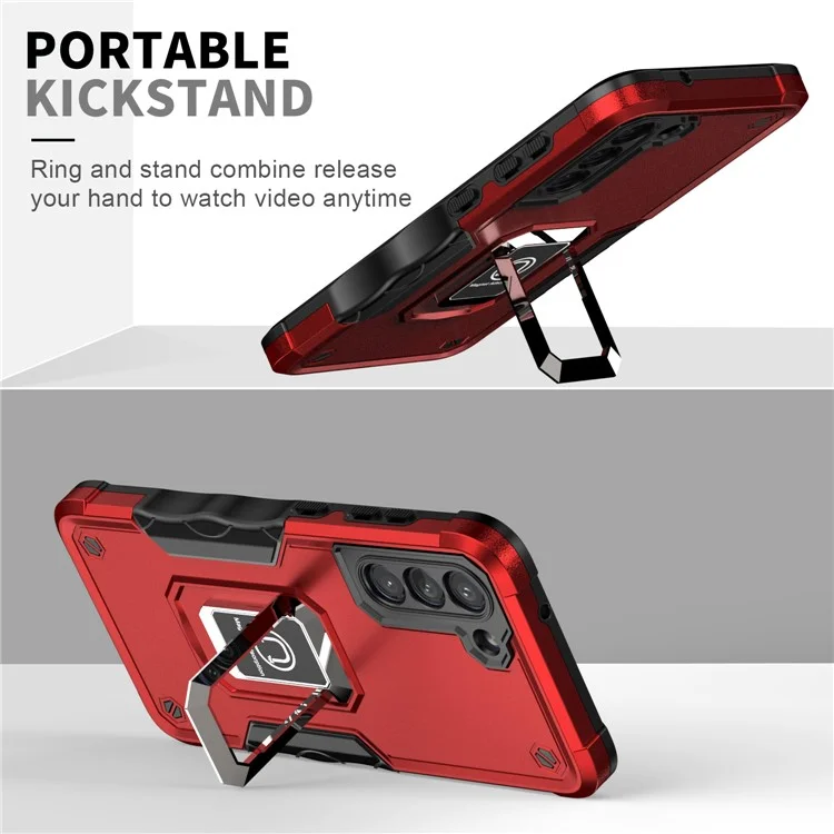 PC + TPU Caixa de Fundo PC + TPU Para Samsung Galaxy S21 fe 5G, Anti-slip Grip Drop Drowsistante Tampa - Luz Verde