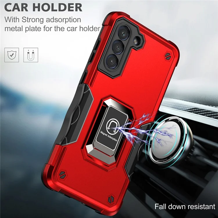 PC + TPU Caixa de Fundo PC + TPU Para Samsung Galaxy S21 fe 5G, Anti-slip Grip Drop Drowsistante Tampa - Luz Verde