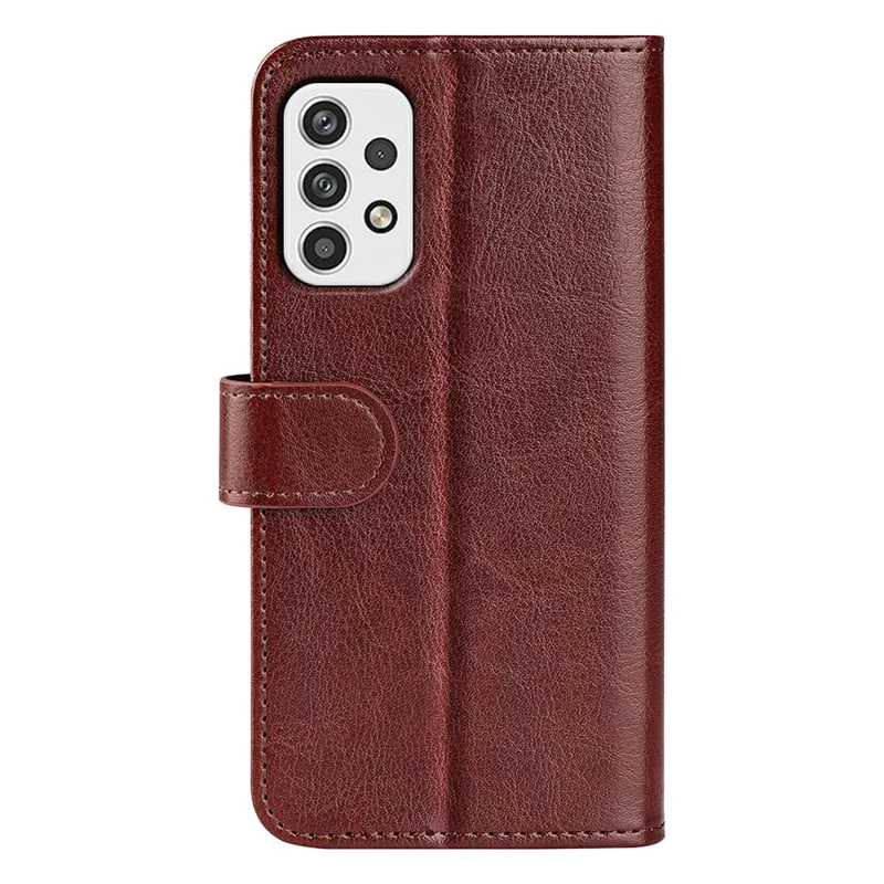 For Samsung Galaxy A23 4G / 5G (Global Version) Crazy Horse Texture Folio Flip Leather Cover Wallet Stand Phone Case - Brown