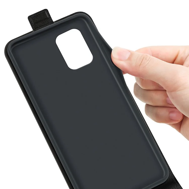 For Samsung Galaxy A23 4G / 5G (Global Version) Crazy Horse Texture PU Leather Vertical Flip Case Card Holder Phone Shell - Black