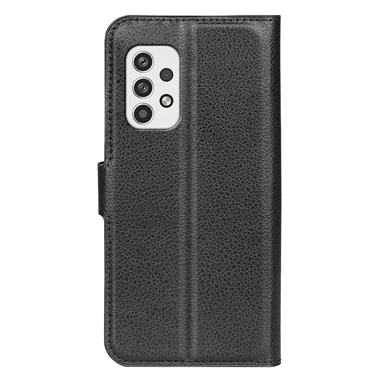 Para Samsung Galaxy A23 4G (165.4 x 76.9 x 8.4 Mm) PU Cuero + TPU Caja de Cuero Litchi Textura Full Willet Cover de la Billetera - Negro