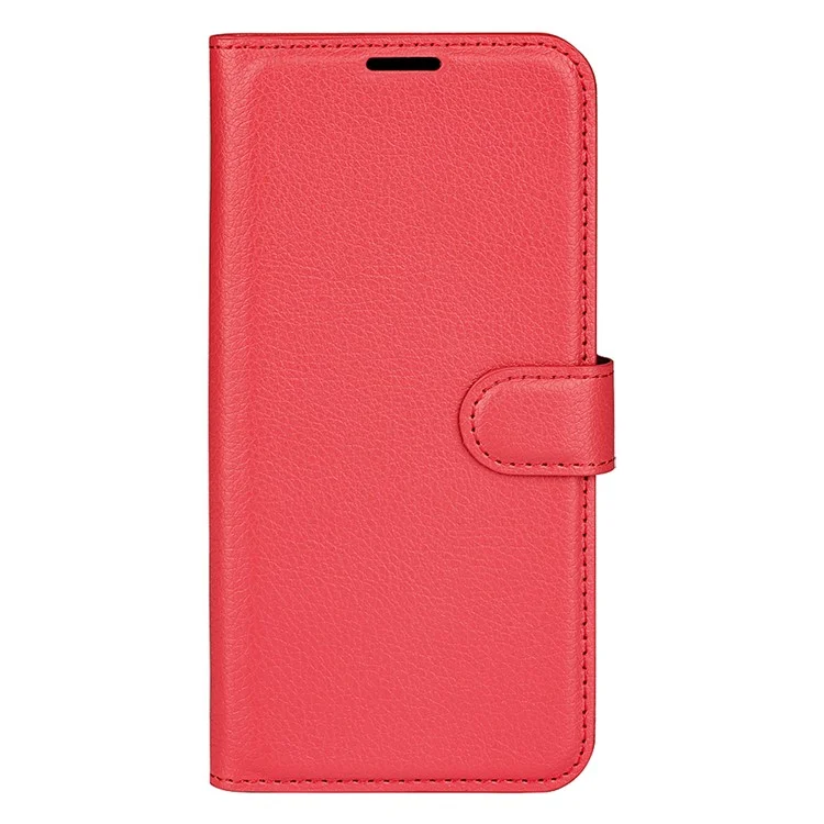 For Samsung Galaxy A23 4G / 5G (Global Version) PU Leather + TPU Leather Case Litchi Texture Full Protection Stand Wallet Phone Cover - Red