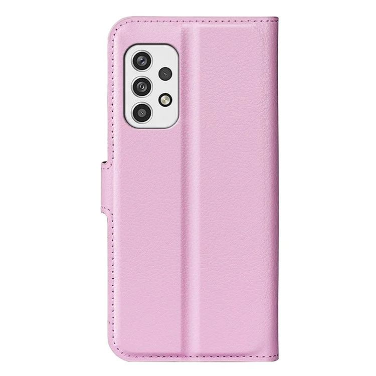 Para Samsung Galaxy A23 4G / 5G (Versión Global) Funda de Cuero PU + Cuero TPU Textura de Litchi Protección Completa Cartera de Pie Funda de Teléfono - Rosa