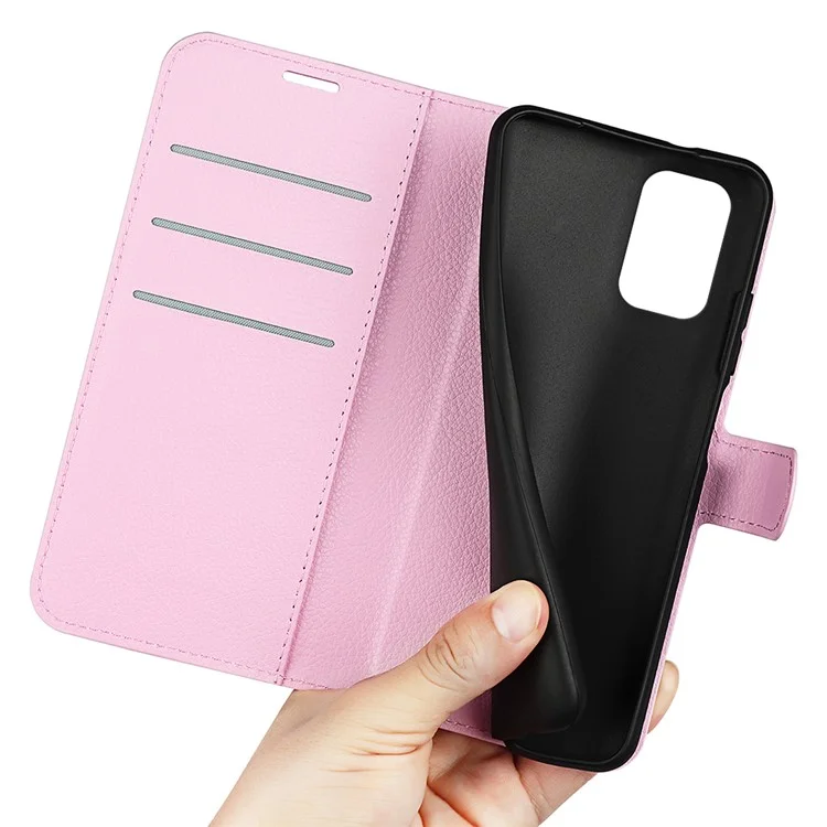 Para Samsung Galaxy A23 4G / 5G (Versión Global) Funda de Cuero PU + Cuero TPU Textura de Litchi Protección Completa Cartera de Pie Funda de Teléfono - Rosa