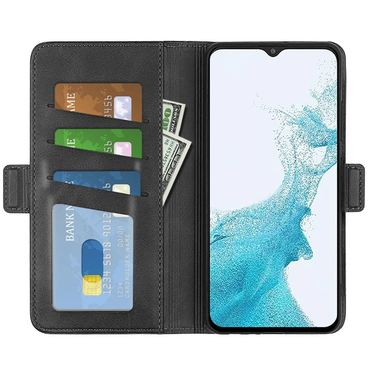Pour Samsung Galaxy A23 4G (165,4 x 76,9 x 8,4 Mm) Texturant PU Cuir pu Téléle - le Noir