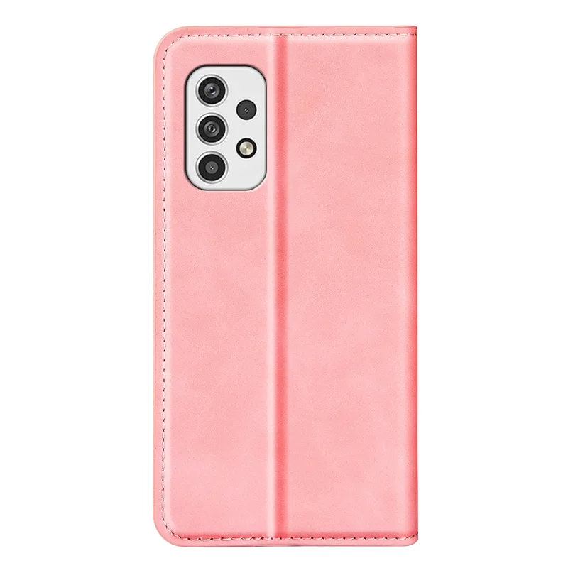 For Samsung Galaxy A23 4G / 5G (Global Version) Magnetic Auto Closing Skin-touch PU Leather Stand Wallet Phone Case - Pink