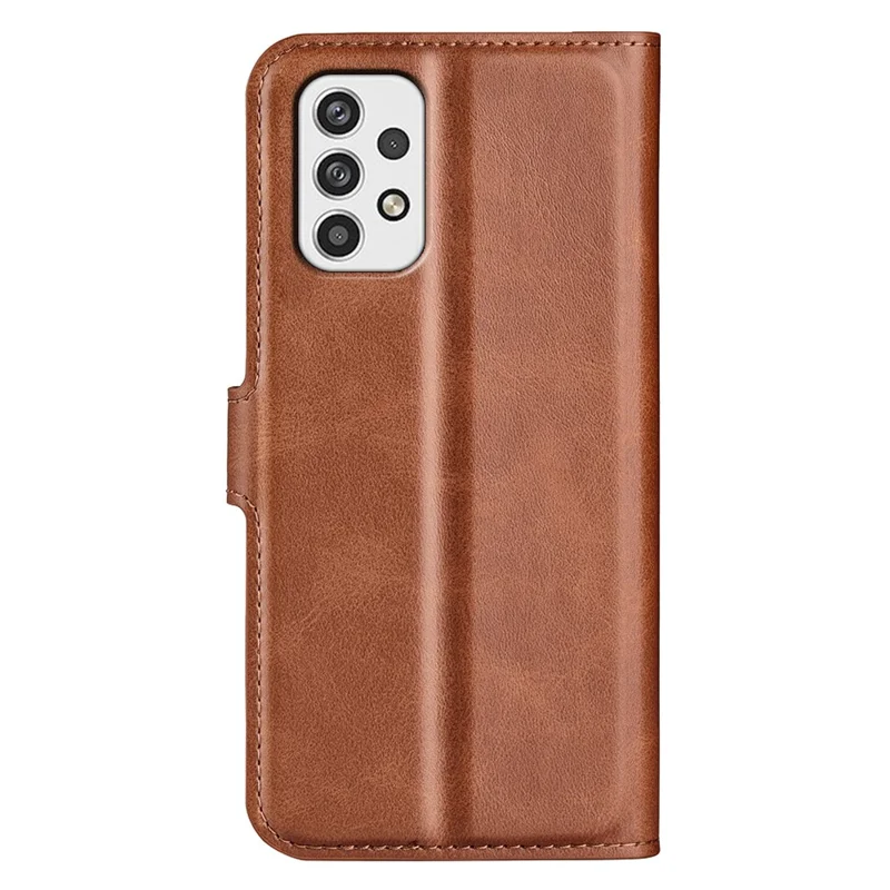 Funda de cuero sintético texturizado resistente a arañazos con billetera y soporte ajustable, para Samsung Galaxy A23 4G/5G (versión global), cubierta abatible - Marrón claro