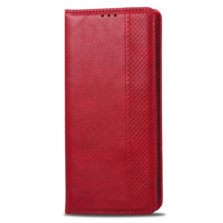 For Samsung Galaxy A53 5G Phone Cover Magnetic PU Leather Stand Imprinted Pattern Wallet Inner Soft TPU Case - Red
