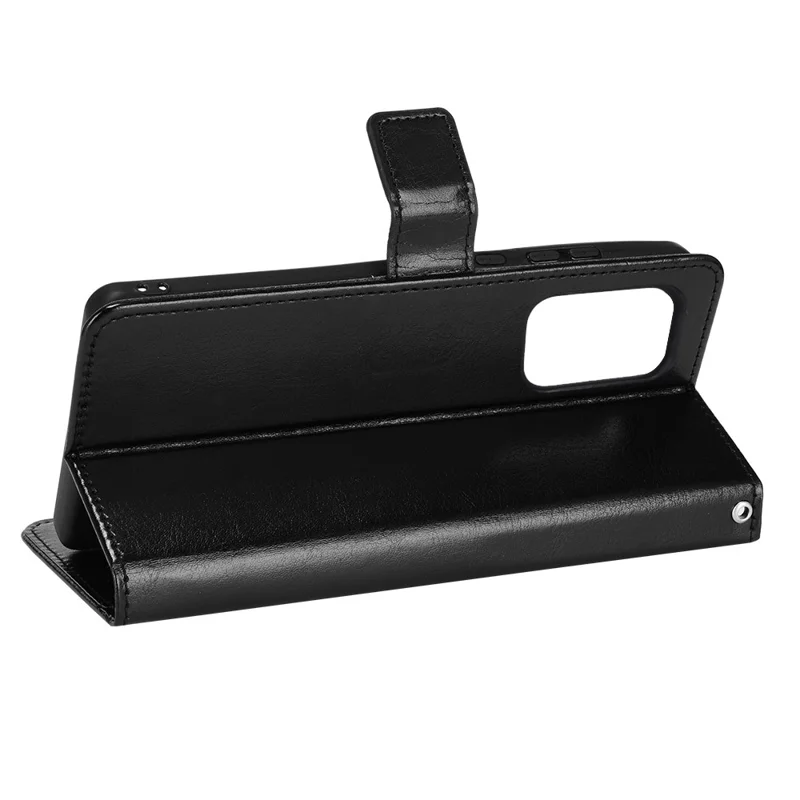 Housse de téléphone en cuir Crazy Horse pour Samsung Galaxy A53 5G Conception de support et de portefeuille avec sangle pratique - Noir