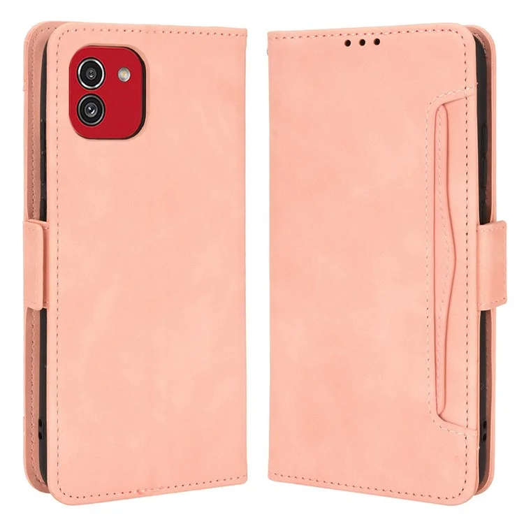Per Samsung Galaxy A03 (164.2 X 75,9 X 9.1mm) Custodia In Pelle PU Custodia In Pelle PU, Chiusura Magnetica Antiprimo Anti-telefono Con Portafoglio - Rosa