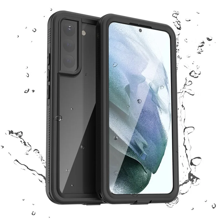 Redpepper Une Série Pour Samsung Galaxy S22 + 5G IP68 IP6X IP6X Hybrid Hybrid Phone Back Transparent [support D'empreinte Digitale Unlock] - le Noir
