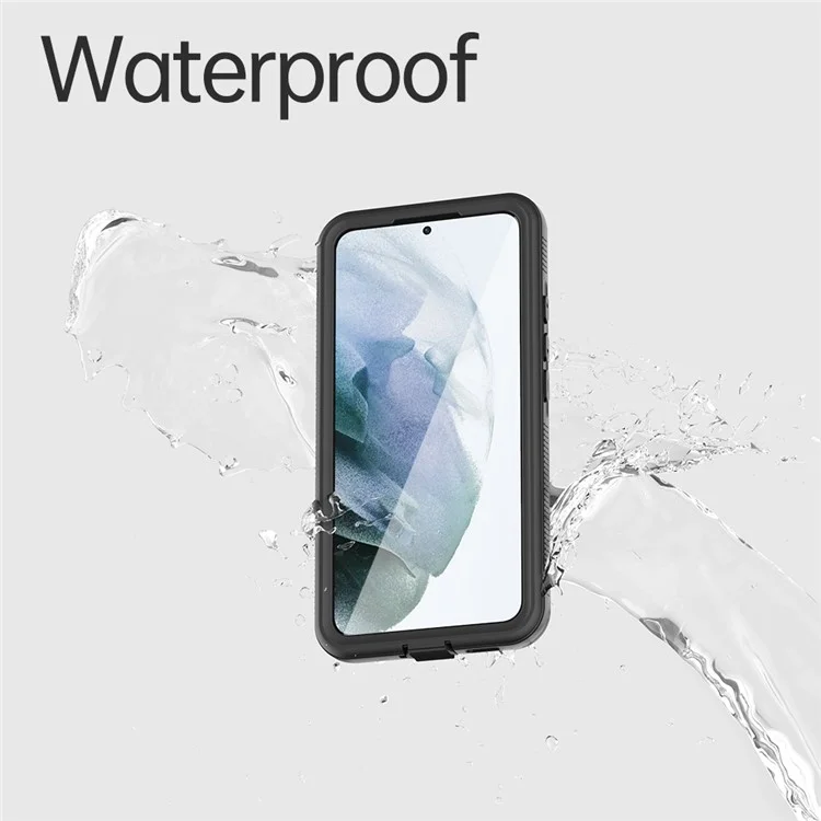 Redpepper Une Série Pour Samsung Galaxy S22 + 5G IP68 IP6X IP6X Hybrid Hybrid Phone Back Transparent [support D'empreinte Digitale Unlock] - le Noir