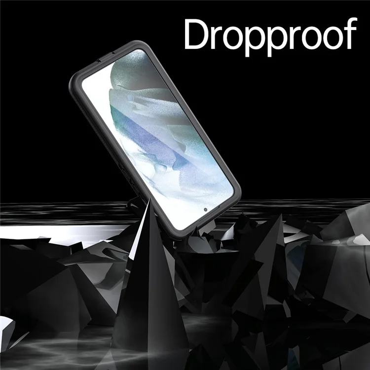Redpepper Une Série Pour Samsung Galaxy S22 + 5G IP68 IP6X IP6X Hybrid Hybrid Phone Back Transparent [support D'empreinte Digitale Unlock] - le Noir