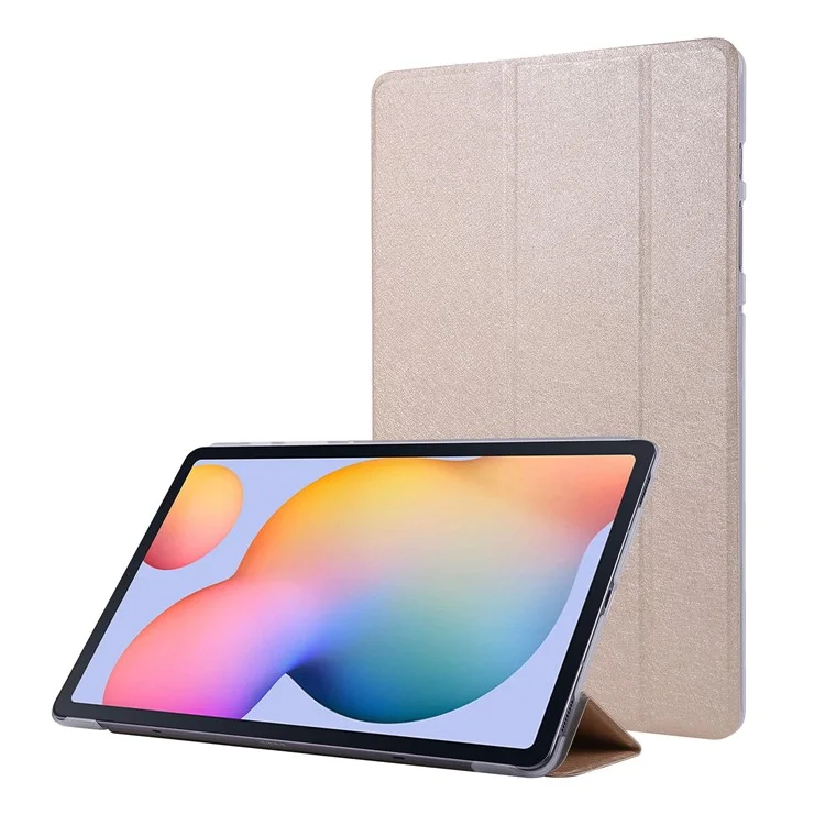 Per Samsung Galaxy Tab S8 Seture Settura Coperchio Cavello pe Inlettura di PU Sulle - Oro