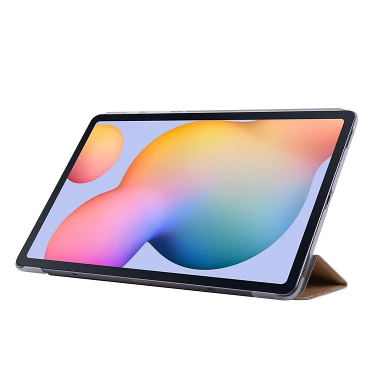 Per Samsung Galaxy Tab S8 Seture Settura Coperchio Cavello pe Inlettura di PU Sulle - Oro