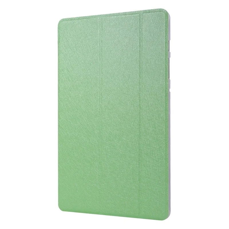 For Samsung Galaxy Tab S8 Silk Texture Shockproof PU Leather Tablet Case Cover with Tri-fold Stand - Green