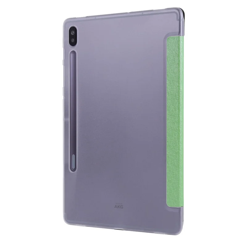For Samsung Galaxy Tab S8 Silk Texture Shockproof PU Leather Tablet Case Cover with Tri-fold Stand - Green