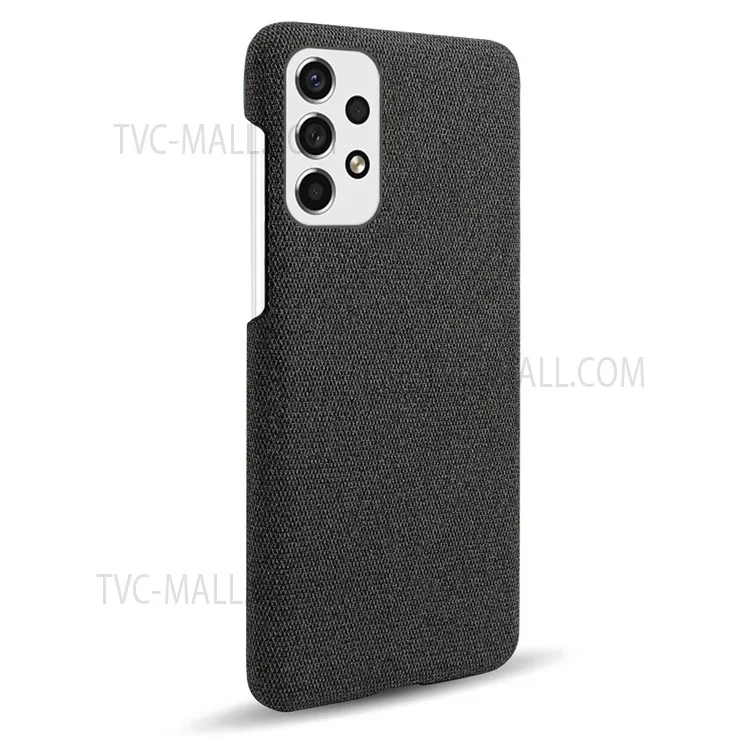 For Samsung Galaxy A33 5G Soft Cloth Cushion Coated Hard PC Ultra-thin Case Non-slip Scratch-proof Protective Cover -  Black