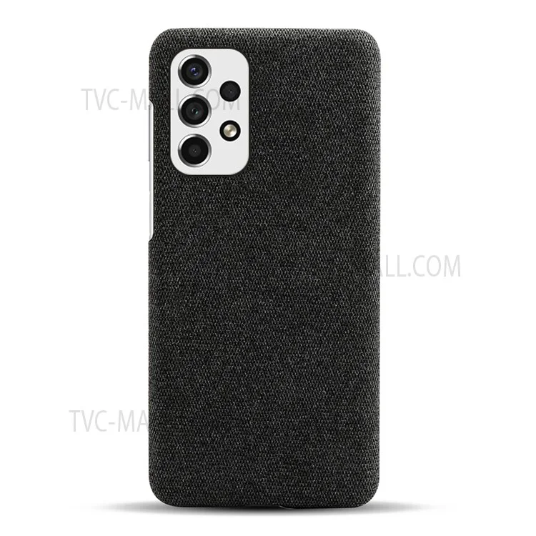 For Samsung Galaxy A33 5G Soft Cloth Cushion Coated Hard PC Ultra-thin Case Non-slip Scratch-proof Protective Cover -  Black
