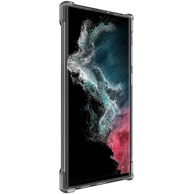 IMAK Clear Case per Samsung Galaxy S22 Ultra 5G, Custodia protettiva TPU anti-urto con ammortizzatori ad aria e protezione dello schermo - Nero trasparente