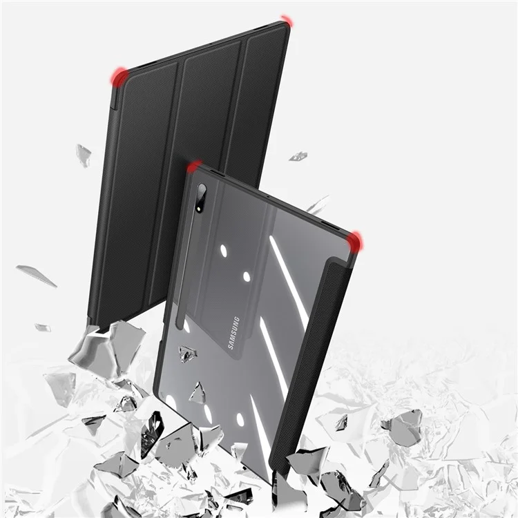 DUX DUCIS TOBY-Serie für Samsung Galaxy Tab S8 Ultra Tri-fold Stand PU-Leder Gut geschütztes Tablet-Case - Schwarz