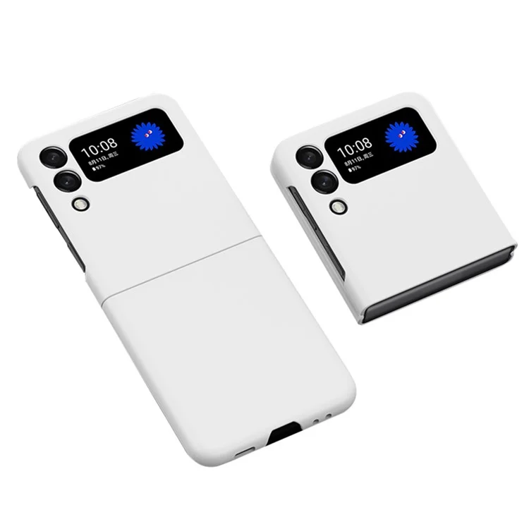 Para Samsung Galaxy Z Flip3 5G Cutut Precise Acabamento Emborrachado PC Difícil Dobrável Capa de Celular Capa - Branco