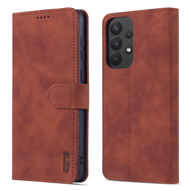 AZNS For Samsung Galaxy A53 5G Smartphone Case Bag Anti-scratch Wallet Foldable Stand Phone Cover Accessory - Braun
