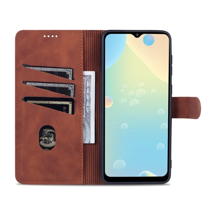 AZNS For Samsung Galaxy A53 5G Smartphone Case Bag Anti-scratch Wallet Foldable Stand Phone Cover Accessory - Braun