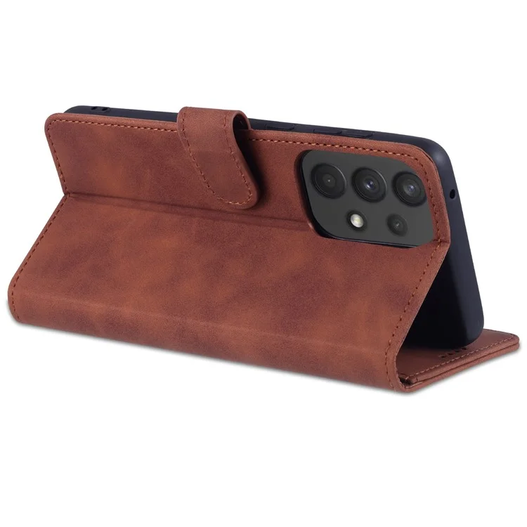 AZNS For Samsung Galaxy A53 5G Smartphone Case Bag Anti-scratch Wallet Foldable Stand Phone Cover Accessory - Braun