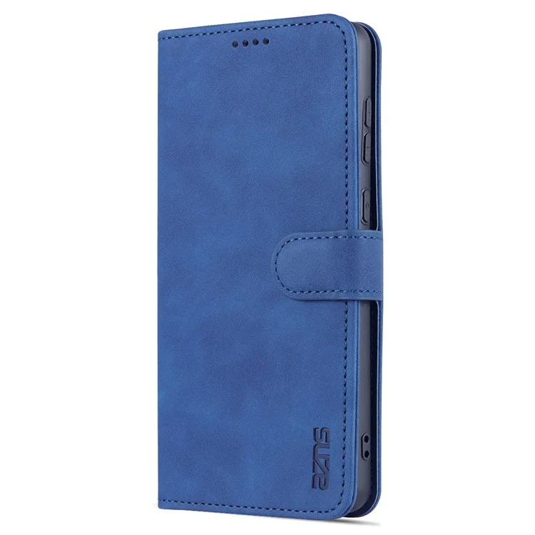 Case de Teléfonos Móviles de Billetera de Cuero Azns pu Para Samsung Galaxy A73 5G Soporte de Soporte Con Manos Libres de la Cubierta Del Teléfono - Azul