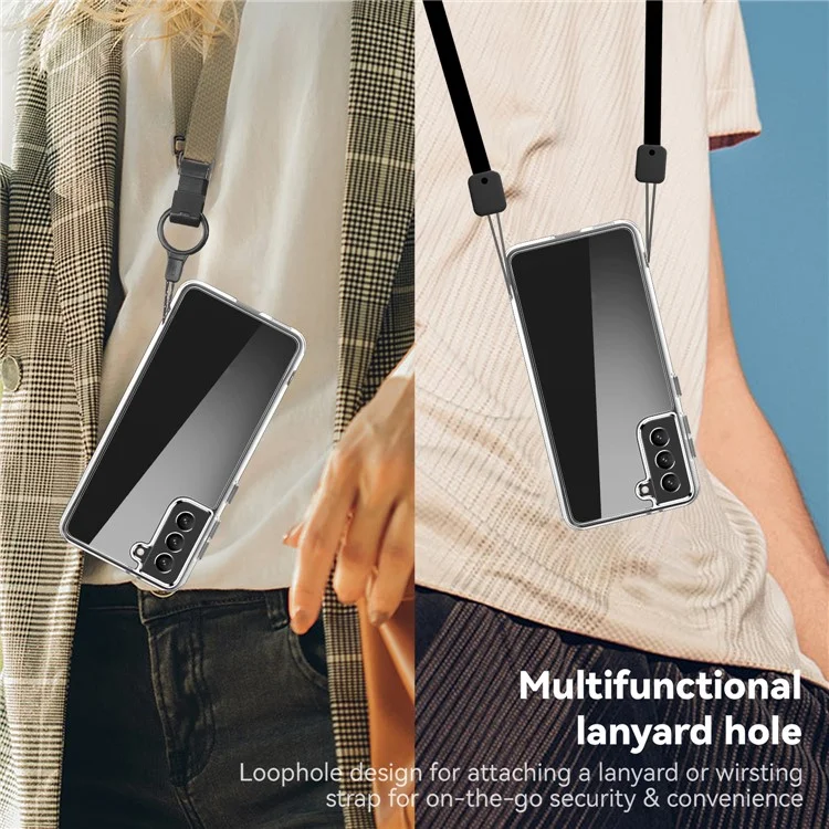 Elektroplattierte Crystal Clear Hybrid Handyhülle für Samsung Galaxy S21 4G/5G, stoßfeste Ecken, TPU + PC Handyzubehör