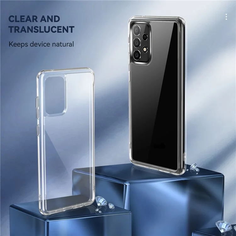 Coque téléphone transparente TPU + PC pour Samsung Galaxy A52 4G/5G/A52s 5G avec boutons latéraux métallisés indépendants