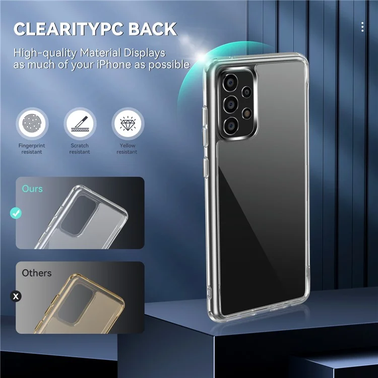 Coque téléphone transparente TPU + PC pour Samsung Galaxy A52 4G/5G/A52s 5G avec boutons latéraux métallisés indépendants