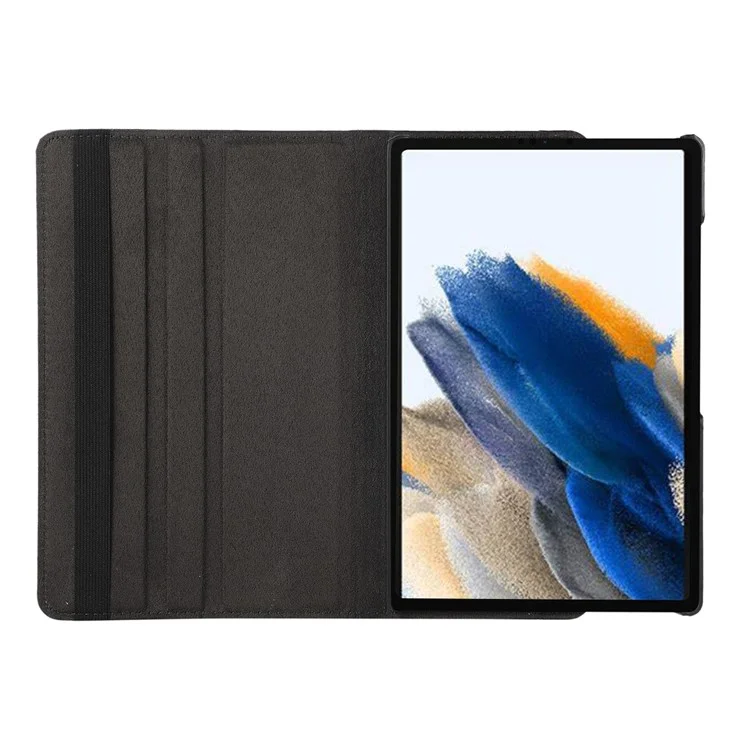 ENKAY HAT PRINCE для Samsung Galaxy Tab A8 10.5 (2021) / (2022) X200 / X205 360-градусный вращающийся дизайн подставки Litchi Texture Auto Wake / Sleep Premium PU Leather Tablet Case - Black