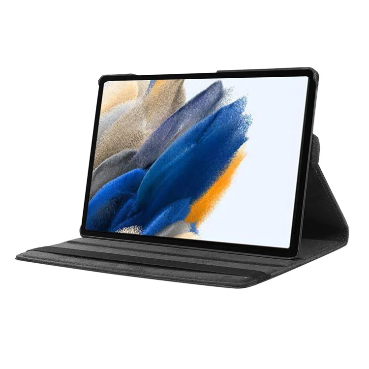 ENKAY HAT PRINCE для Samsung Galaxy Tab A8 10.5 (2021) / (2022) X200 / X205 360-градусный вращающийся дизайн подставки Litchi Texture Auto Wake / Sleep Premium PU Leather Tablet Case - Black