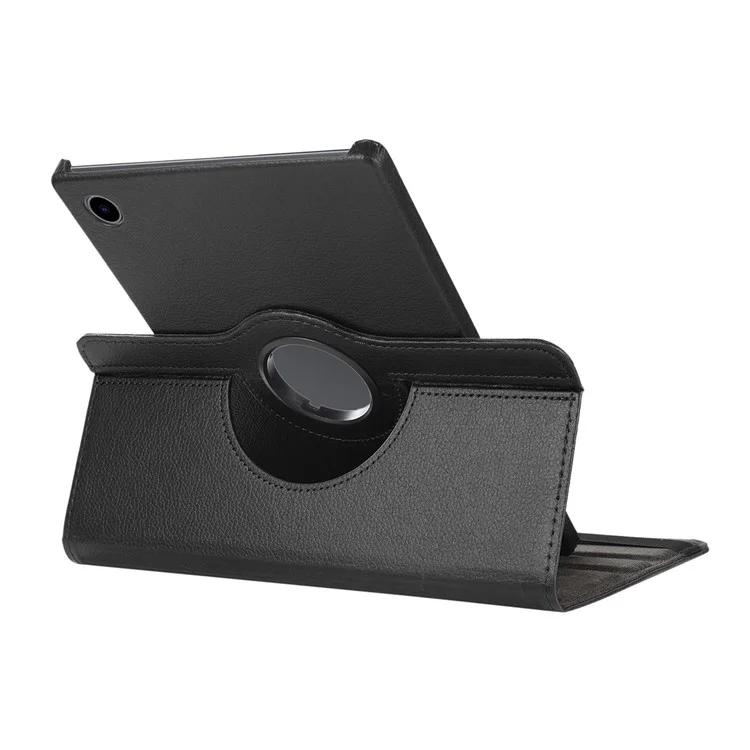 ENKAY HAT PRINCE для Samsung Galaxy Tab A8 10.5 (2021) / (2022) X200 / X205 360-градусный вращающийся дизайн подставки Litchi Texture Auto Wake / Sleep Premium PU Leather Tablet Case - Black