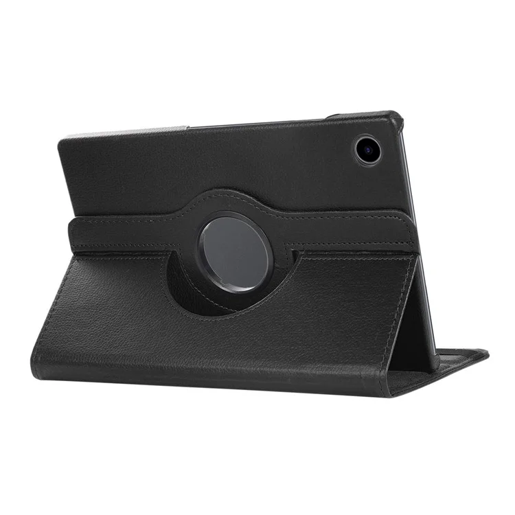 ENKAY HAT PRINCE для Samsung Galaxy Tab A8 10.5 (2021) / (2022) X200 / X205 360-градусный вращающийся дизайн подставки Litchi Texture Auto Wake / Sleep Premium PU Leather Tablet Case - Black