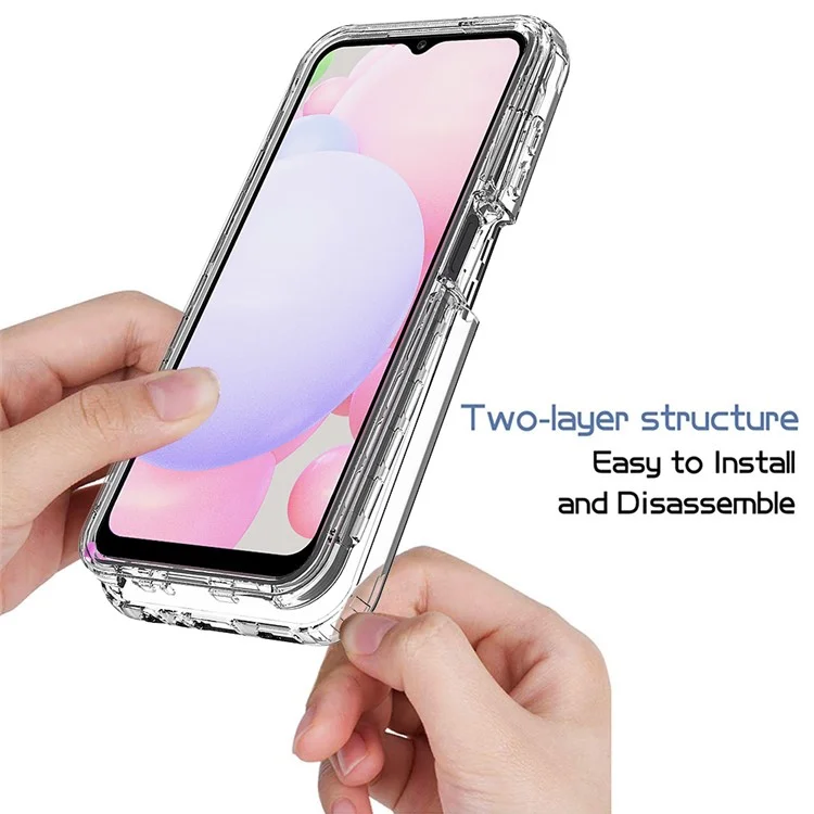 Для Samsung Galaxy A13 4G Gradient Color Transparent TPU + PC Anti-drop Phone Case Shell - Transparent
