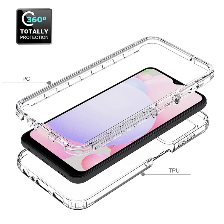 Для Samsung Galaxy A13 4G Gradient Color Transparent TPU + PC Anti-drop Phone Case Shell - Transparent